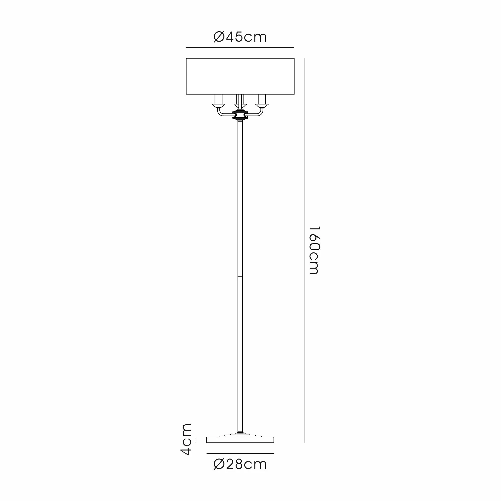 DK0904  Banyan 45cm 3 Light Floor Lamp Antique Brass; Ivory Pearl